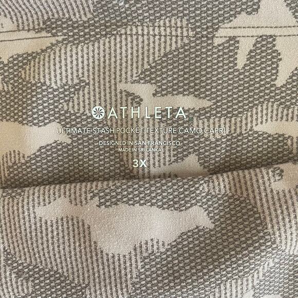 Athleta Ultimate Stash Pocket Texture Camo Capri Leggings Dusty Pink NEW Size 3X - Picture 5 of 6